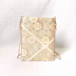 obiサコッシュ 『花尽くし』 帯/シルク/スマホショルダー 2枚目の画像