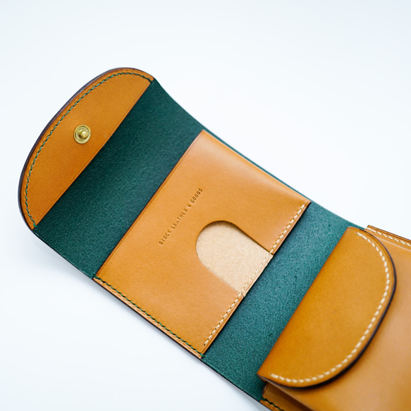 flap mini wallet [ BRIDLE LEATHER GREEN ] 12枚目の画像