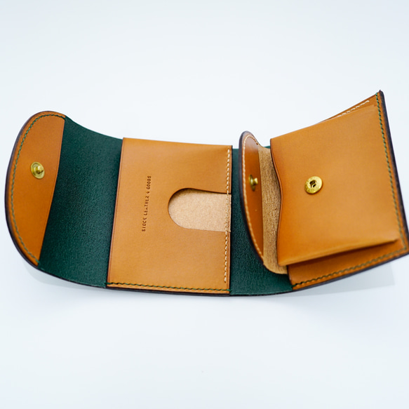 flap mini wallet [ BRIDLE LEATHER GREEN ] 10枚目の画像