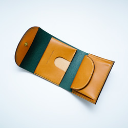 flap mini wallet [ BRIDLE LEATHER GREEN ] 9枚目の画像