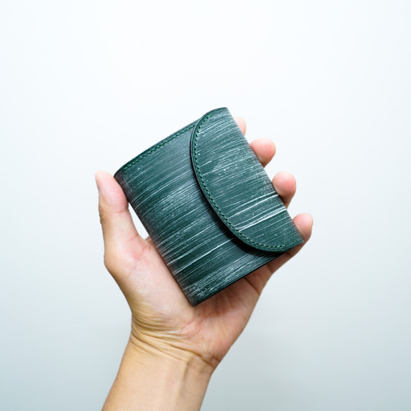 flap mini wallet [ BRIDLE LEATHER GREEN ] 5枚目の画像