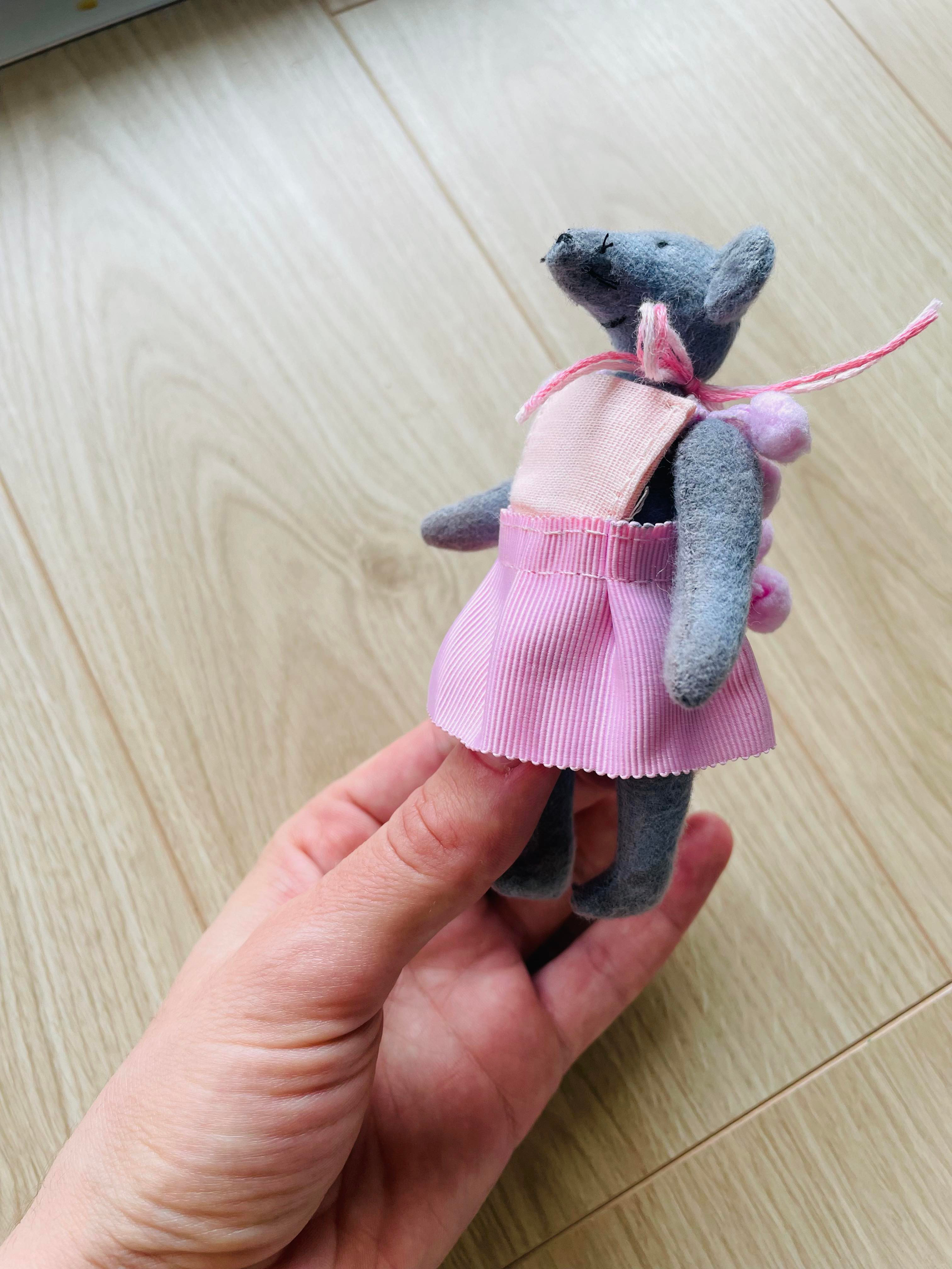 手作りマウス-オーガニックフランネル製のおもちゃ