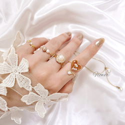 パープル色のくるくる可愛いハートリング♡ ドライフラワーリング 指輪