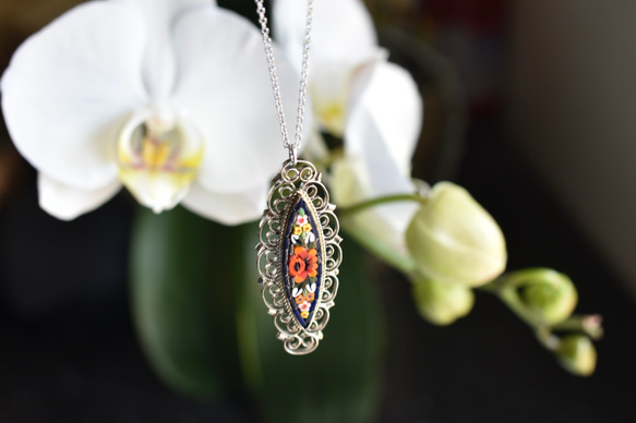 イタリア製、ヴィンテージ、マイクロモザイクペンダント イタリア製ヴィンテージ マイクロモザイクのネックレス ネックレス