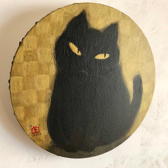 肉筆画  「そーねこ」 円型20／2682-005 7枚目の画像