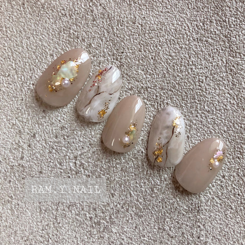 高い品質 ニュアンスネイル ベージュ ネイルチップ（つけ爪） 通販 yui.t ネイルチップ・付け爪
