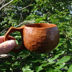 梨の一木彫りコーヒーカップ 3枚目の画像