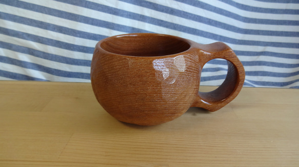 梨の一木彫りコーヒーカップ 4枚目の画像