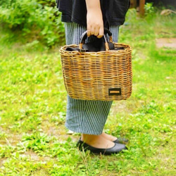 antique*大き目トート型*大人カゴバッグ*本革*アラログ*かごバッグ*牛革* 6枚目の画像