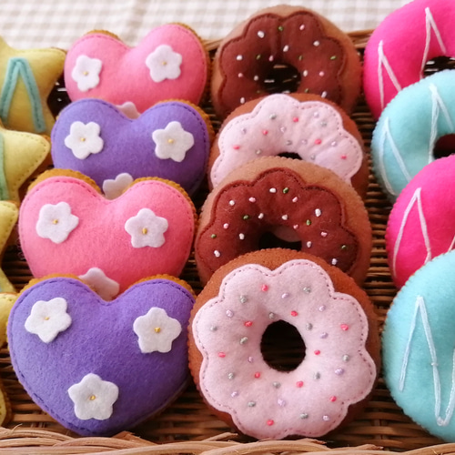 選べる5つ】フェルト おままごと♡ミニパン＆ドーナツ 全25種