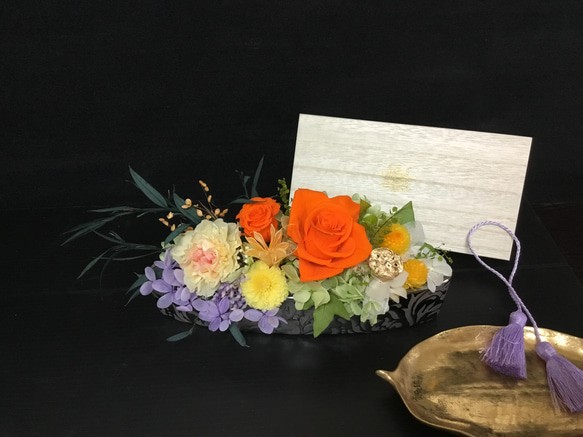 お供えギフトセット「花と香り」紫檀(木箱のお線香セット) 2枚目の画像