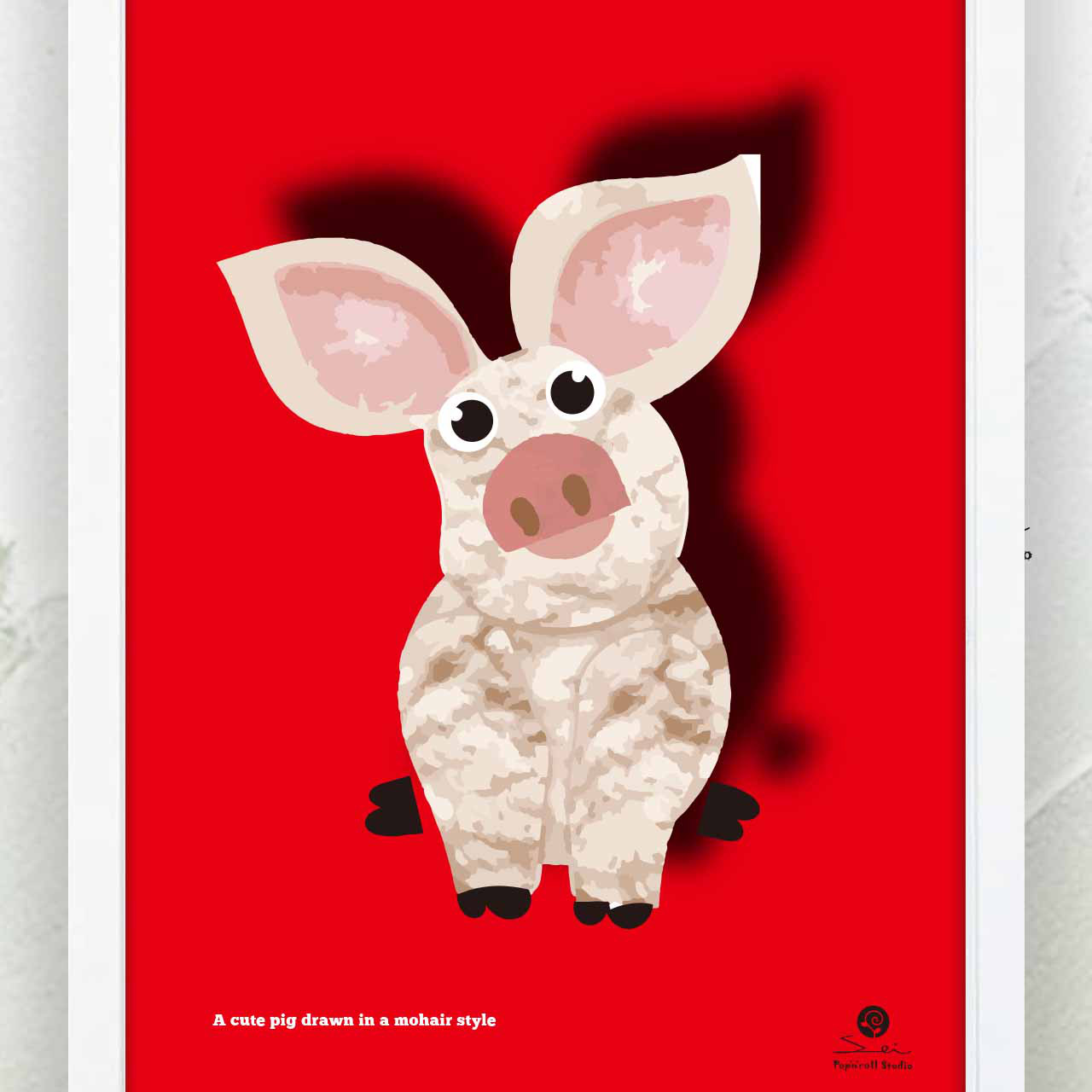 モヘアな子ブタ　動物　アートポスター　ポスター　アート/seiで検索新着順　ｃ-410