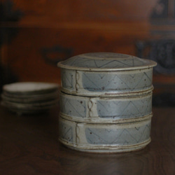 美濃焼　庫山窯　菊金唐草　金襴手　三段重重箱　おせち器　正月　和食器　染錦　金彩 美濃焼 庫山窯 菊金唐草 金襴手 三段重重箱 おせち器