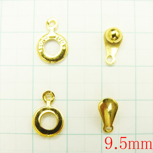 【10個】ニューホック★9.5ｍｍ/ゴールド★留め具 金具 ブレスレット エンドパーツ 接続金具(nhock) 2枚目の画像