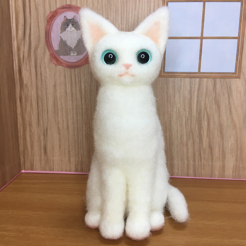 羊毛フェルト 白猫 羊毛フェルト めぐめぐ 通販 14041659