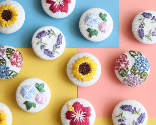 BLAZE（手芸） 2個入り くるみボタン 27〜33mm ボタン 刺繍