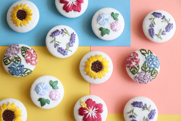 ハンドメイド　刺繍　くるみボタン　ピカピカの1年生 BLAZE（手芸） 2個入り くるみボタン 27〜33mm ボタン 刺繍