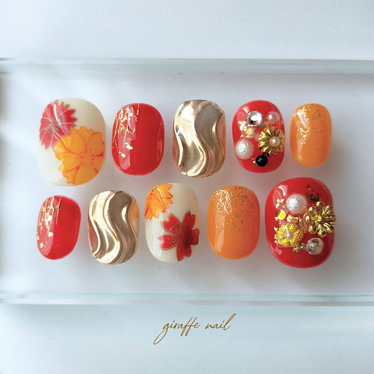 □桜シール52枚□桜ネイル 春ネイル 和柄ネイル 和装ネイル 振袖