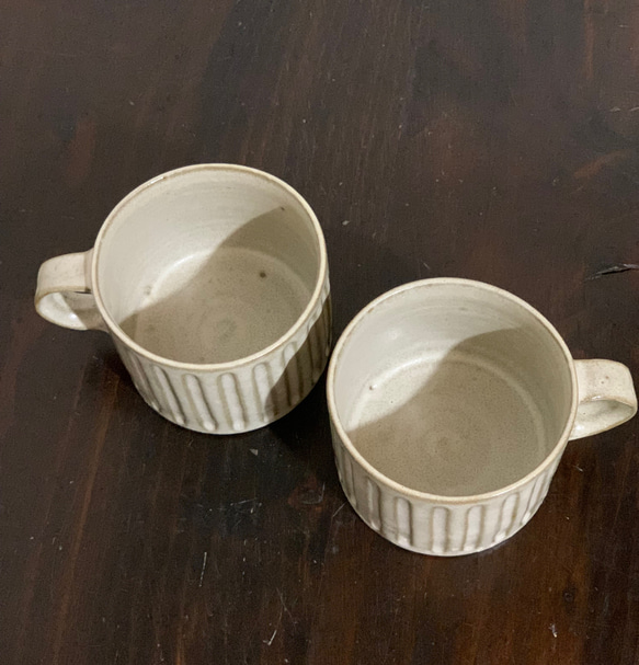 陶器　しのぎマグカップ 4枚目の画像