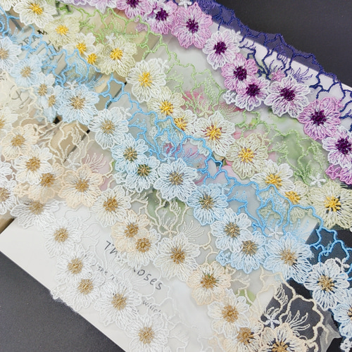 品番HR903 花 チュールレース ハンドメイド素材 桜 パーツ モチーフ 1m