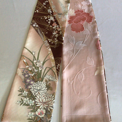 着物リメイクストール  ピンク花柄系 2枚目の画像