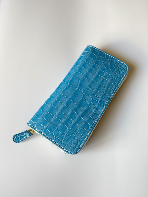 クロコダイル　皮革　ポロサス　ターコイズブルー　1枚 クロコダイル 皮革 ポロサス ターコイズブルー 1枚 池田工芸】《本数