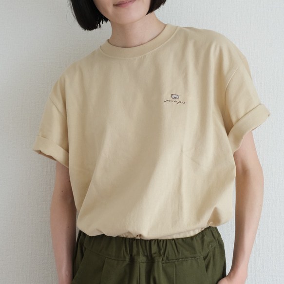 mopo手書きロゴ刺繍Tシャツ　ユニセックス<全3色> 3枚目の画像