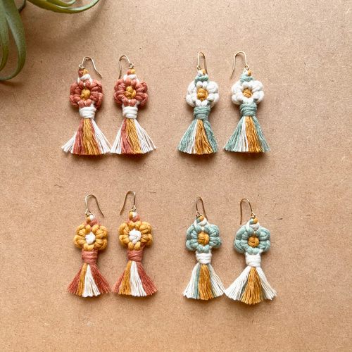 マクラメピアス ピアス（フック・チェーン） papamoa 通販｜Creema