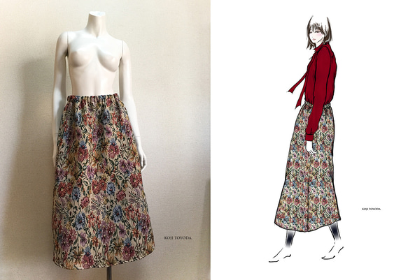【オーダーメイド】ゴブラン織りスカート（KOJI TOYODA） 1枚目の画像
