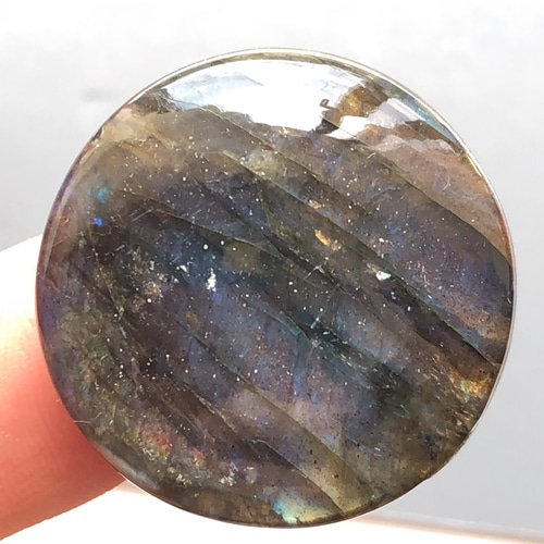 ラブラドライト[592] 27mm 48Cts 円形 ルース ／天然石 ／ カボション