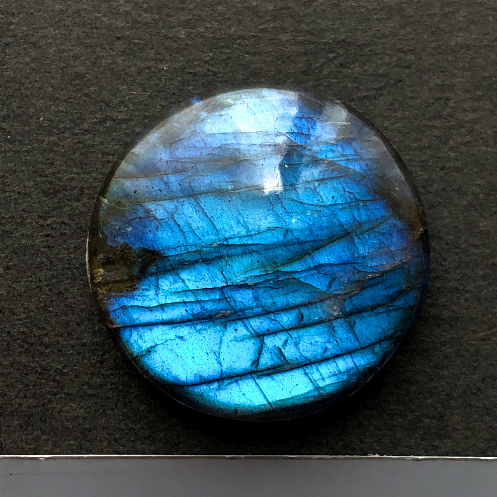 ラブラドライト[592] 27mm 48Cts 円形 ルース ／天然石 ／ カボション