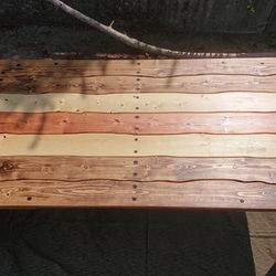 【受注生産】折りたたみローテーブル　古仕上げ  キャンプ ダメージ加工 アイアンバー③ 9枚目の画像