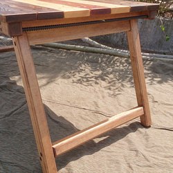【受注生産】折りたたみローテーブル　古仕上げ  キャンプ ダメージ加工 アイアンバー③ 5枚目の画像