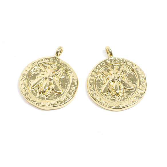 Resale [1 piece] Handmade coin &amp; gold charm with 蜜蜂圖案 NF 第1張的照片