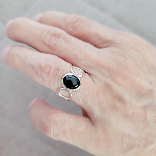 専用JG299★最高級 ブラックオパール0.67ct D1ct リング鑑付 大人色】ブラックオニキス 10＊8mm シルバーリング H-182S 指輪