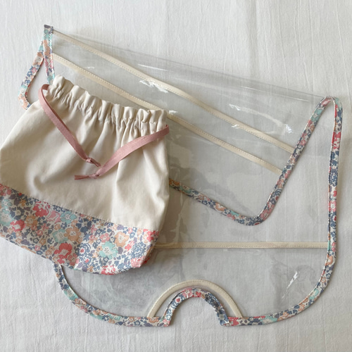 アクタスランドセルカバー半かぶせ用×おそろいリバティの巾着袋(給食袋  