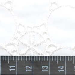 イタリア 輸入生地 ピュアコットン・ローン フローラル・アイレット刺繍 はぎれ幅65cmx29cm 2枚目の画像