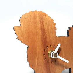 手作り木製動物置き時計【Happy Zoo - マルチーズ（ショートヘア）】 3枚目の画像
