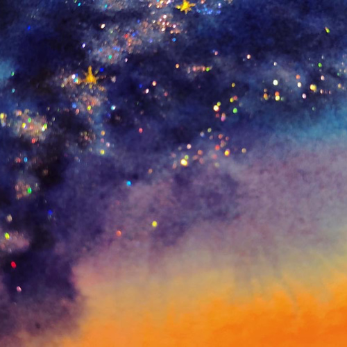 【室生】油絵　原画　一点物　風景　夜空　星　樹　メルヘン　アート　SM 20 星空クリップアート | 彗星と天体の星 | 印刷可能な水彩クリップ