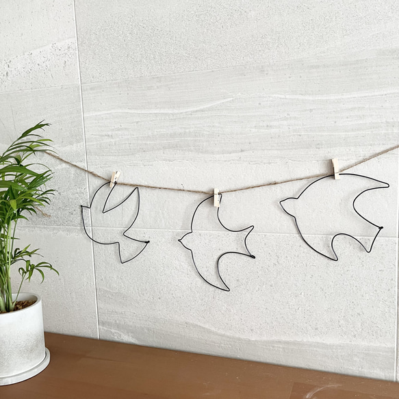 とり 3羽 ワイヤーアート 立体・オブジェ 針金堂 通販 14043510