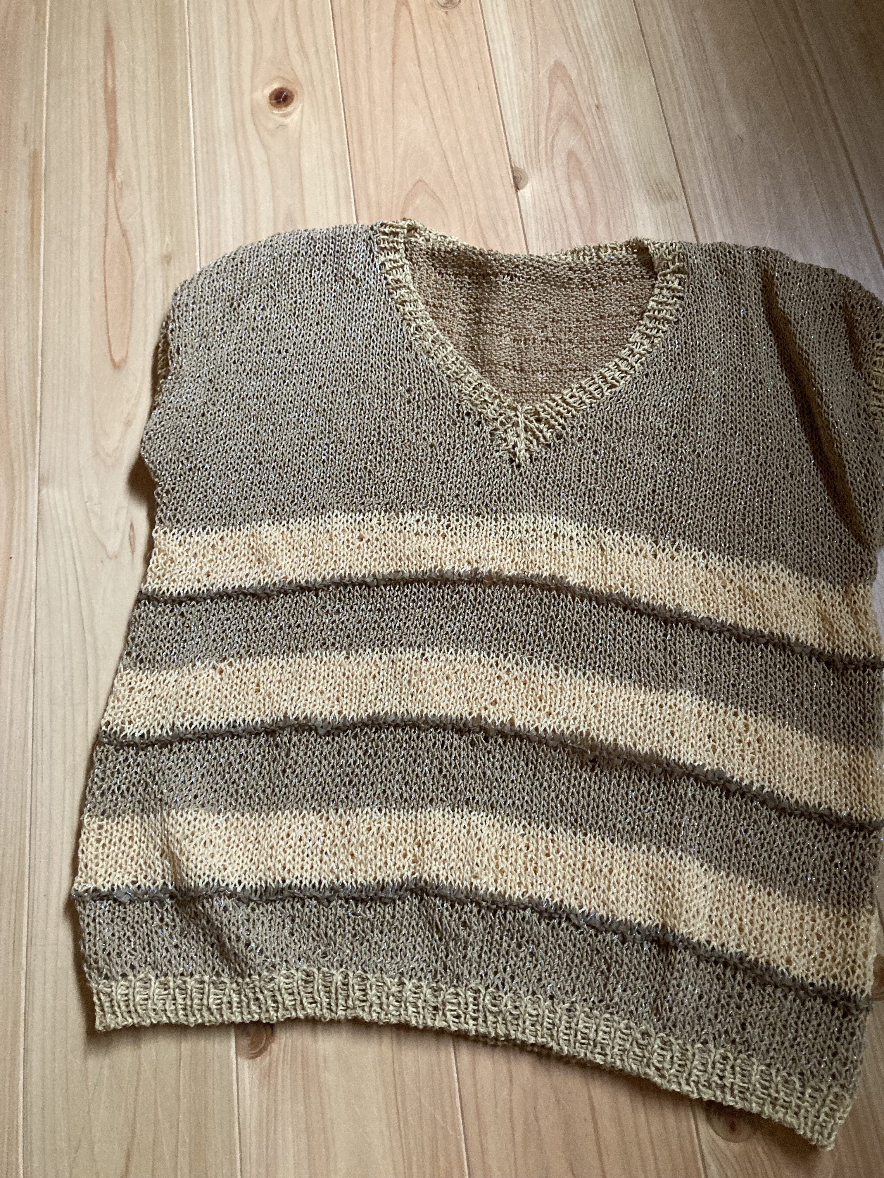 サマーヤーン　ストライプ　ニット