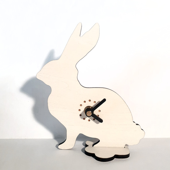 手工木作動物桌鐘 [ 歡樂動物園 - 兔兔 ] 第5張的照片