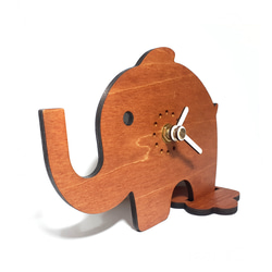 手工木作動物桌鐘 [ 歡樂動物園 - 大象 ] 第1張的照片