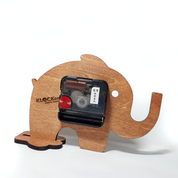 手工木作動物桌鐘 [ 歡樂動物園 - 大象 ] 第4張的照片