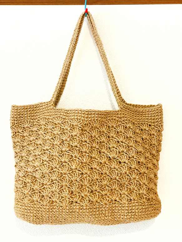 受注製作　麻ひもかごバッグ【大きいサイズ】 2枚目の画像