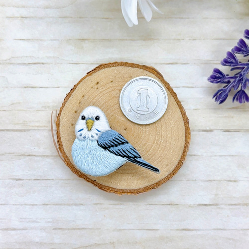 鳥刺繍ブローチ 青い鳥のブローチキット