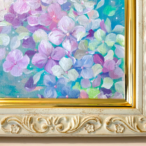紫陽花の絵】F0 あじさい アジサイ 小さめ絵画 誕生花 誕生日 紫陽花の絵】F0 あじさい アジサイ 小さめ絵画 誕生花 誕生日