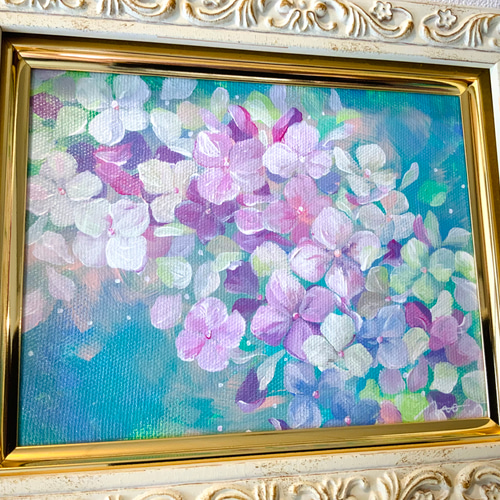 絵画/花の絵右下にサインAntyと入っでいる 絵画 玄関 リビングに飾る絵画 花の絵 (咲きつづく日々/Lサイズ