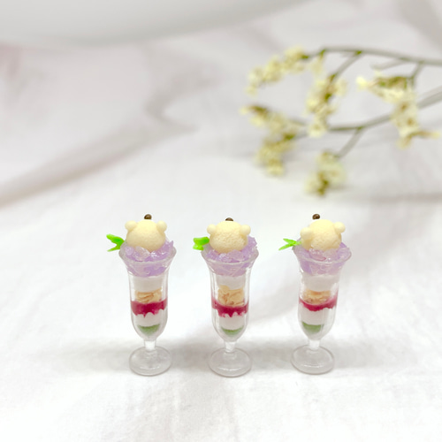ミニサイズ くまアイスとゼリー キーホルダー フェイクスイーツ 【公式
