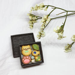 ミニチュアクッキー　ねこ　抹茶　クッキー缶　ミニチュアスイーツ　ミニチュアフード　miniature  Cookie 9枚目の画像
